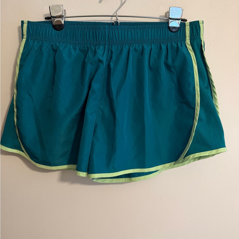Teal Women's Shorts with Lime Accents